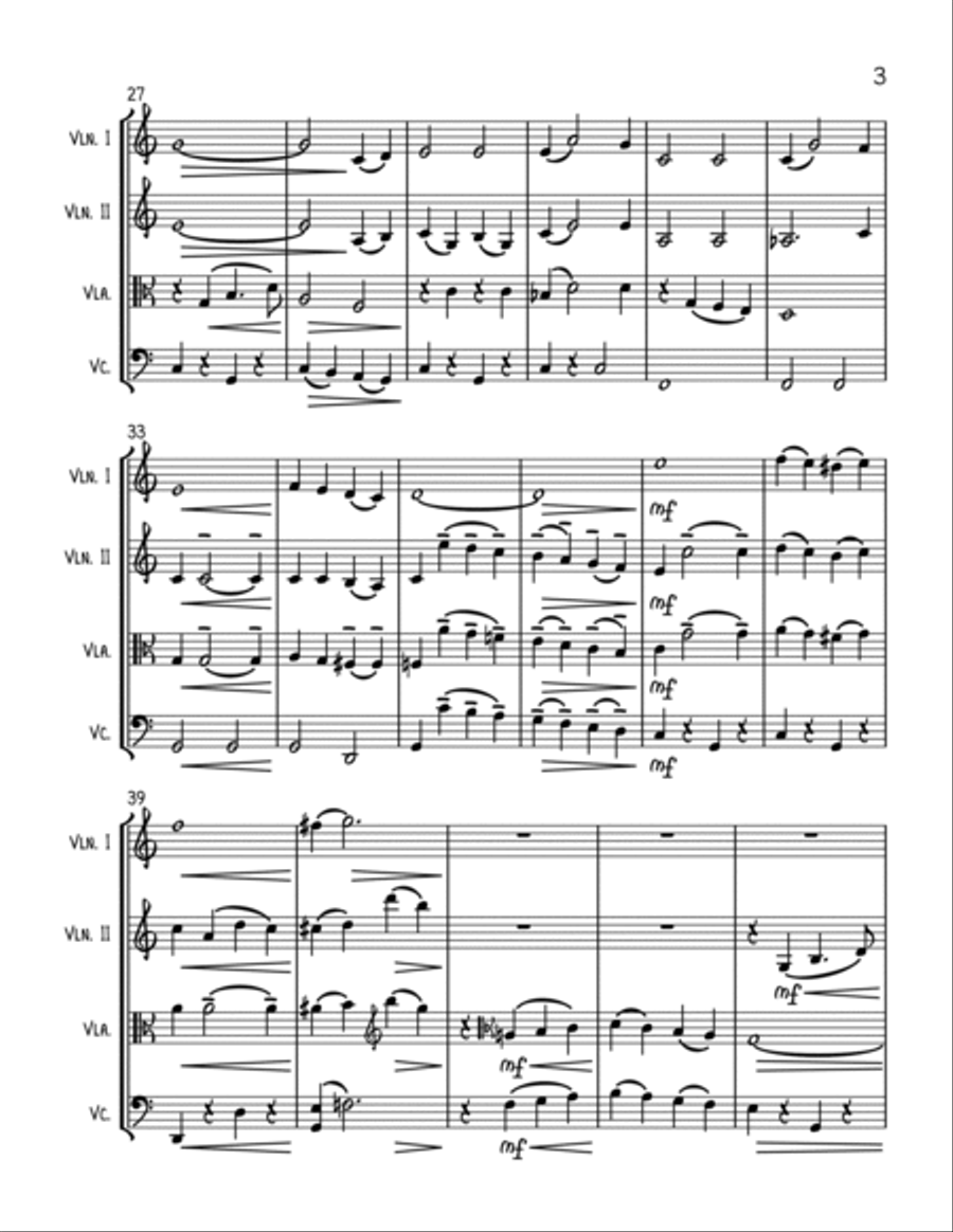 White Christmas String Quartet scores gallery preview page 3