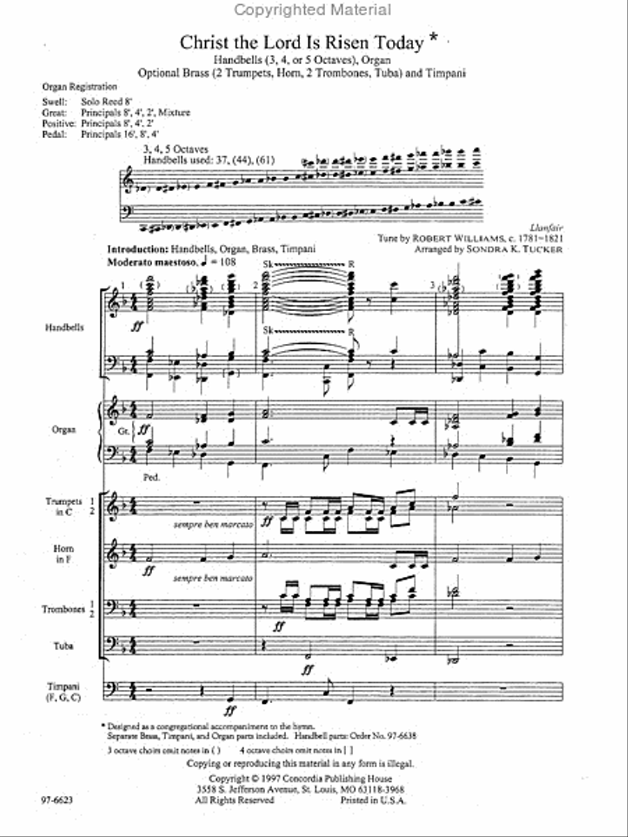 Christ the Lord Is Risen Today (Full Score)