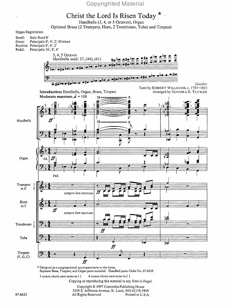 Christ the Lord Is Risen Today (Full Score)