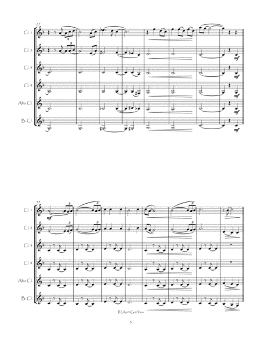 If I Ain't Got You Clarinet Choir scores gallery preview page 5