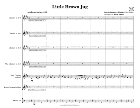 Little Brown Jug for Clarinet Quintet + image number null