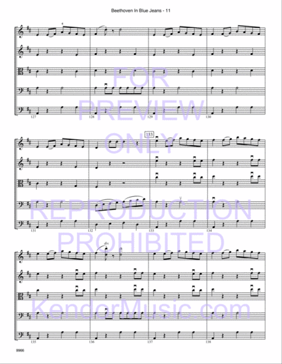 Beethoven In Blue Jeans String Orchestra scores gallery preview page 13