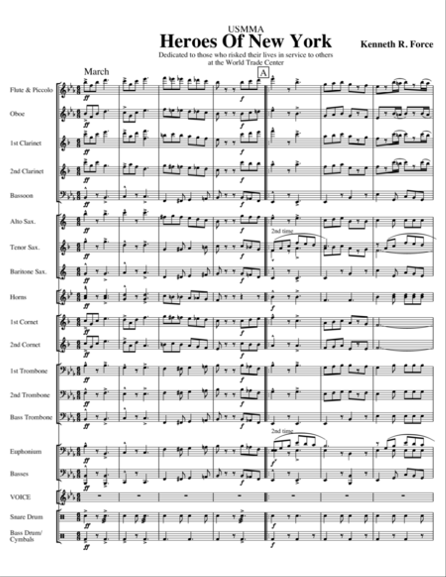 Heroes of New York Concert Band scores gallery preview page 2