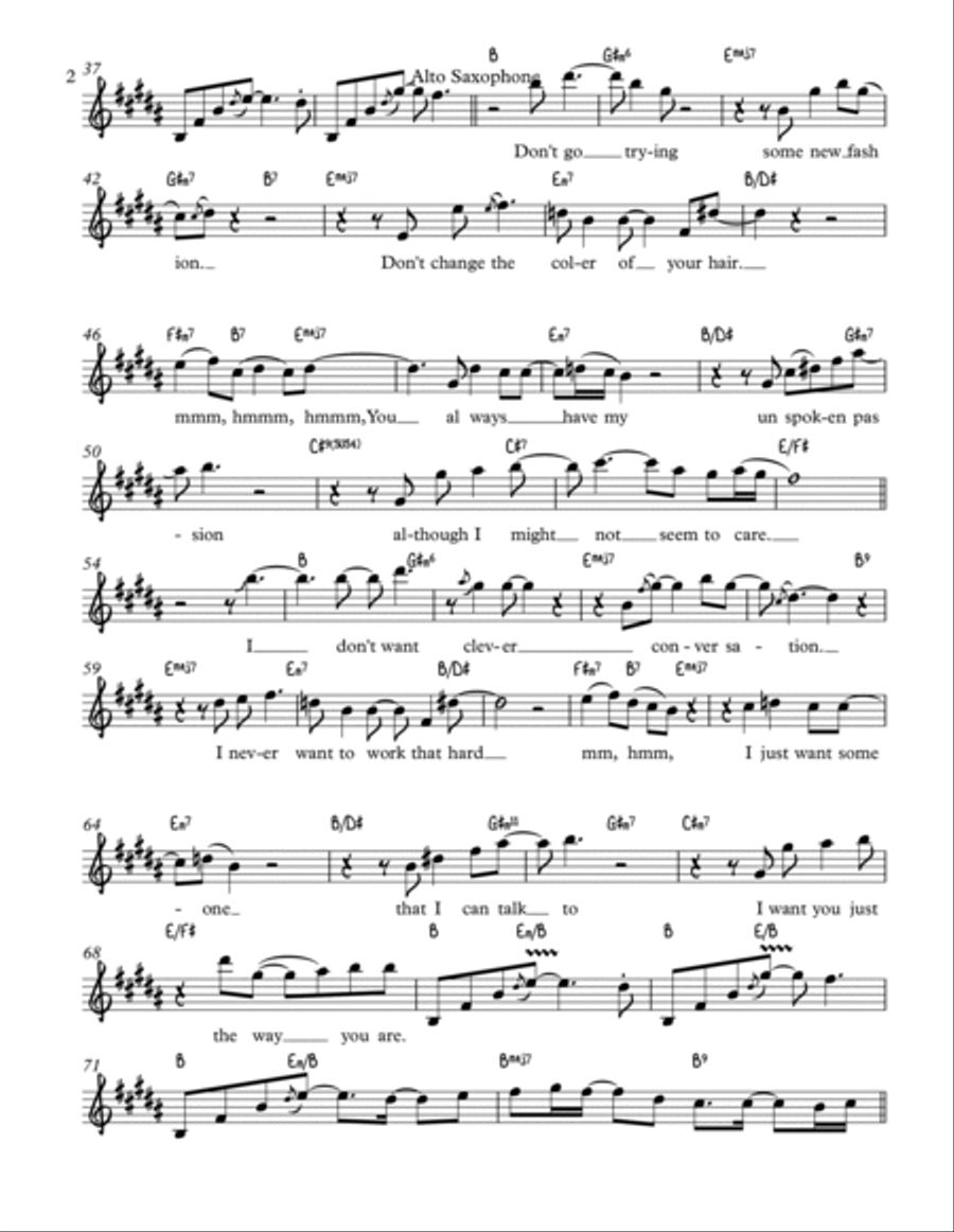 Just The Way You Are Alto Saxophone scores gallery preview page 2