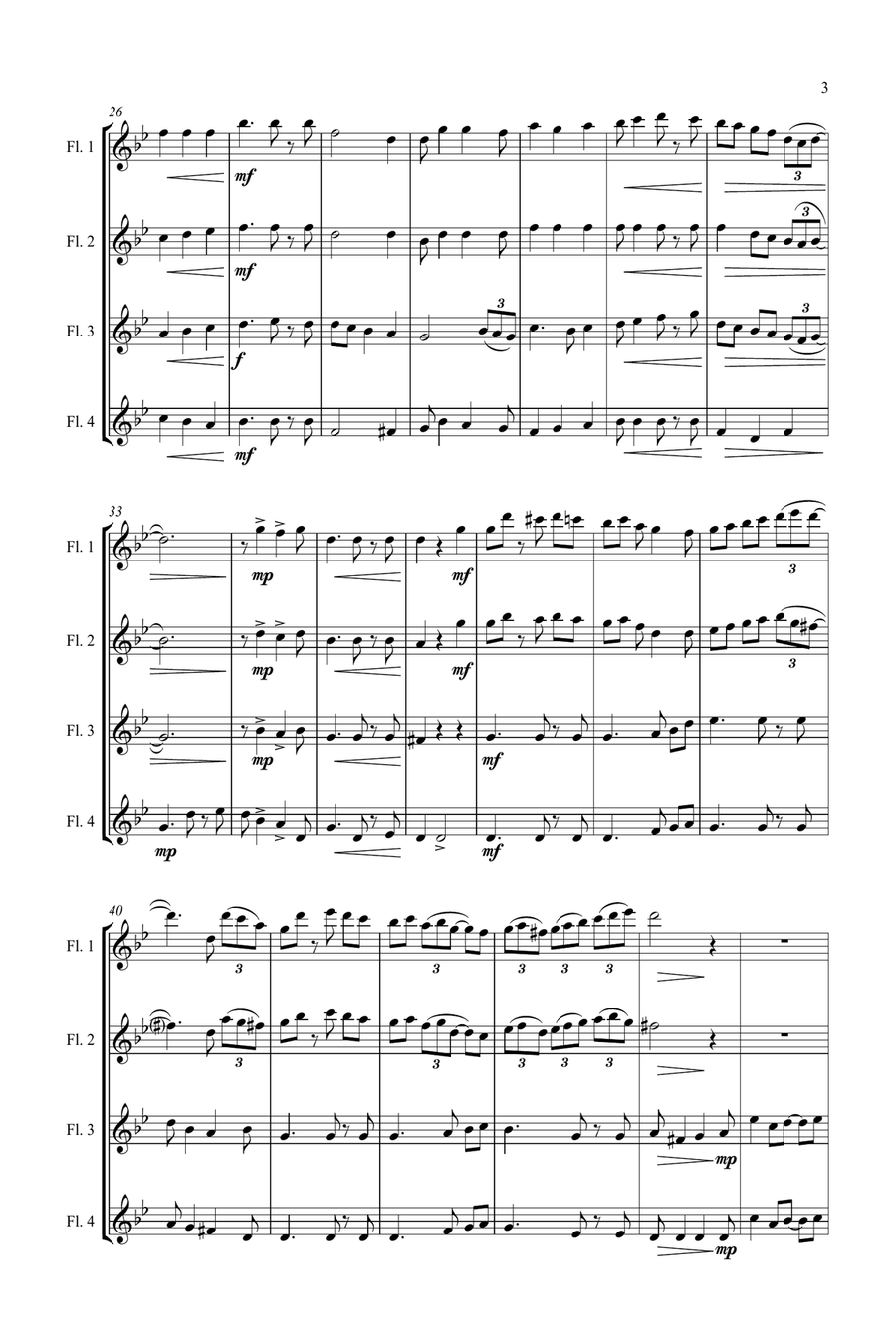 Jazz Carols Collection for Flute Quartet - Set Seven Flute Quartet scores gallery preview page 4