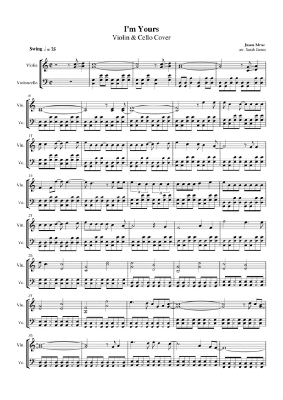 I'm Yours I'm Yours Score and Parts scores gallery preview page 2