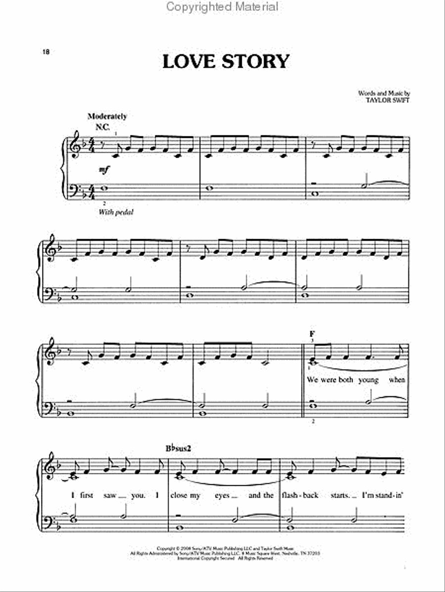 Taylor Swift – Fearless Easy Piano scores gallery preview page 4