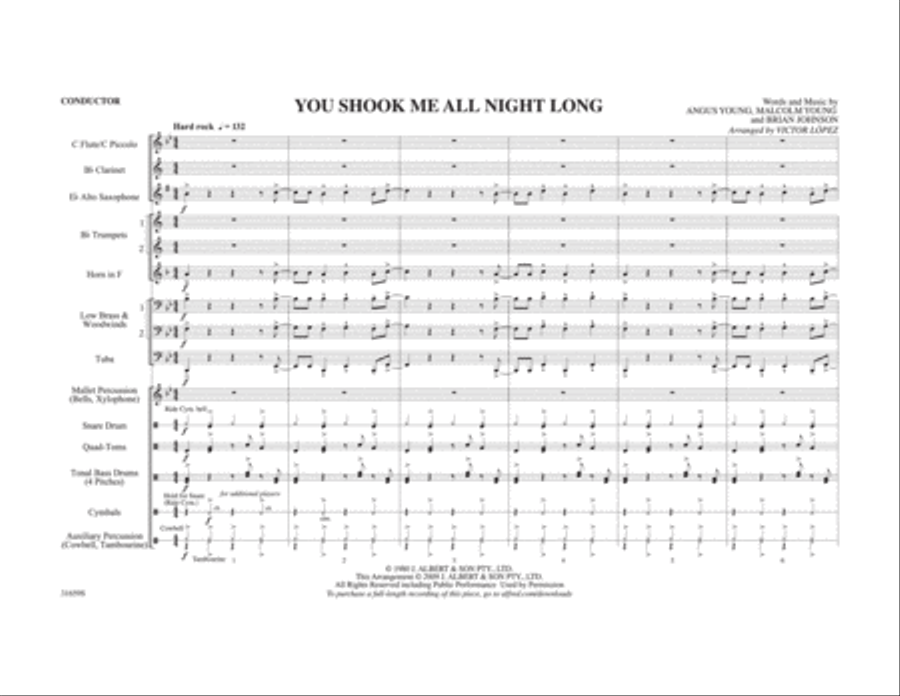 You Shook Me All Night Long Marching Band scores gallery preview page 2