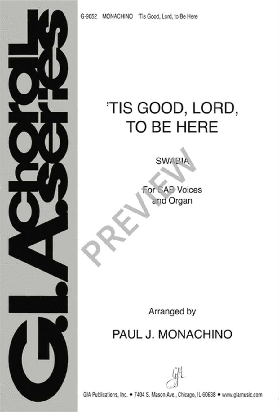 'Tis Good, Lord, to Be Here 3-Part scores gallery preview page 1
