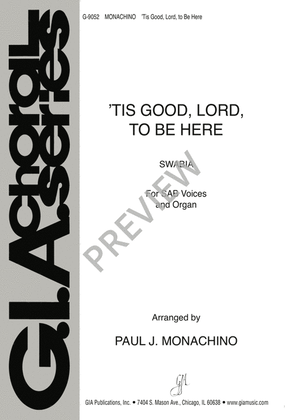 Book cover for 'Tis Good, Lord, to Be Here