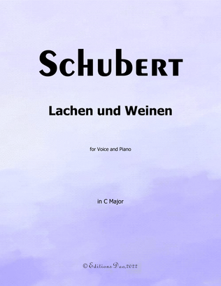 Book cover for Lachen und Weinen, by Schubert, in C Major