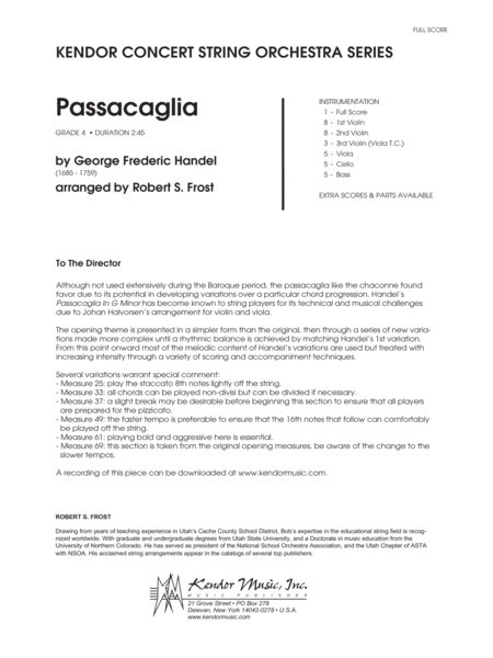 Passacaglia - Full Score
