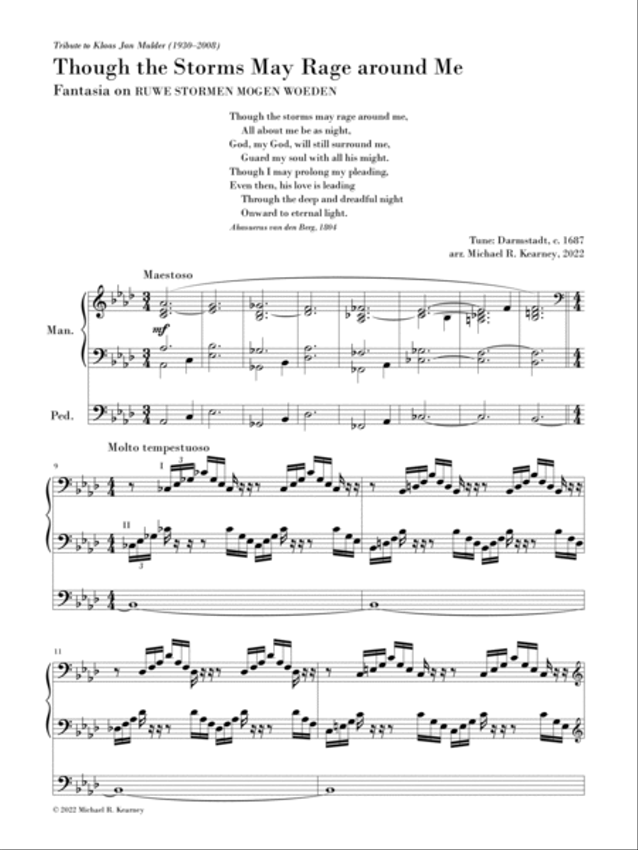 Kearney: Hymn Meditations, vol. 3: Ruwe stormen mogen woeden Organ Solo scores gallery preview page 3