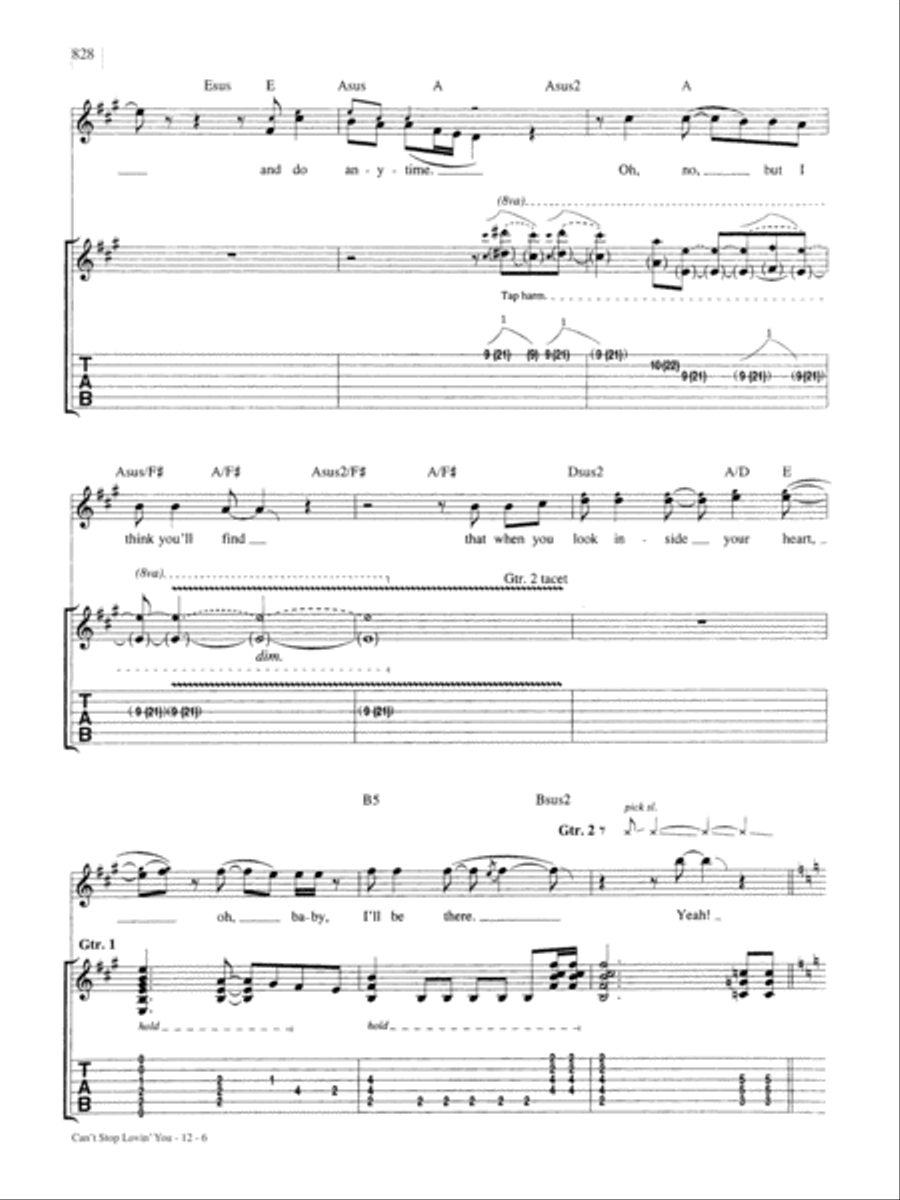 Can't Stop Lovin' You Guitar Tablature scores gallery preview page 6