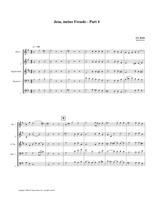 Jesu, meine Freude - Part 4, by J.S. Bach for Double Reed Quintet