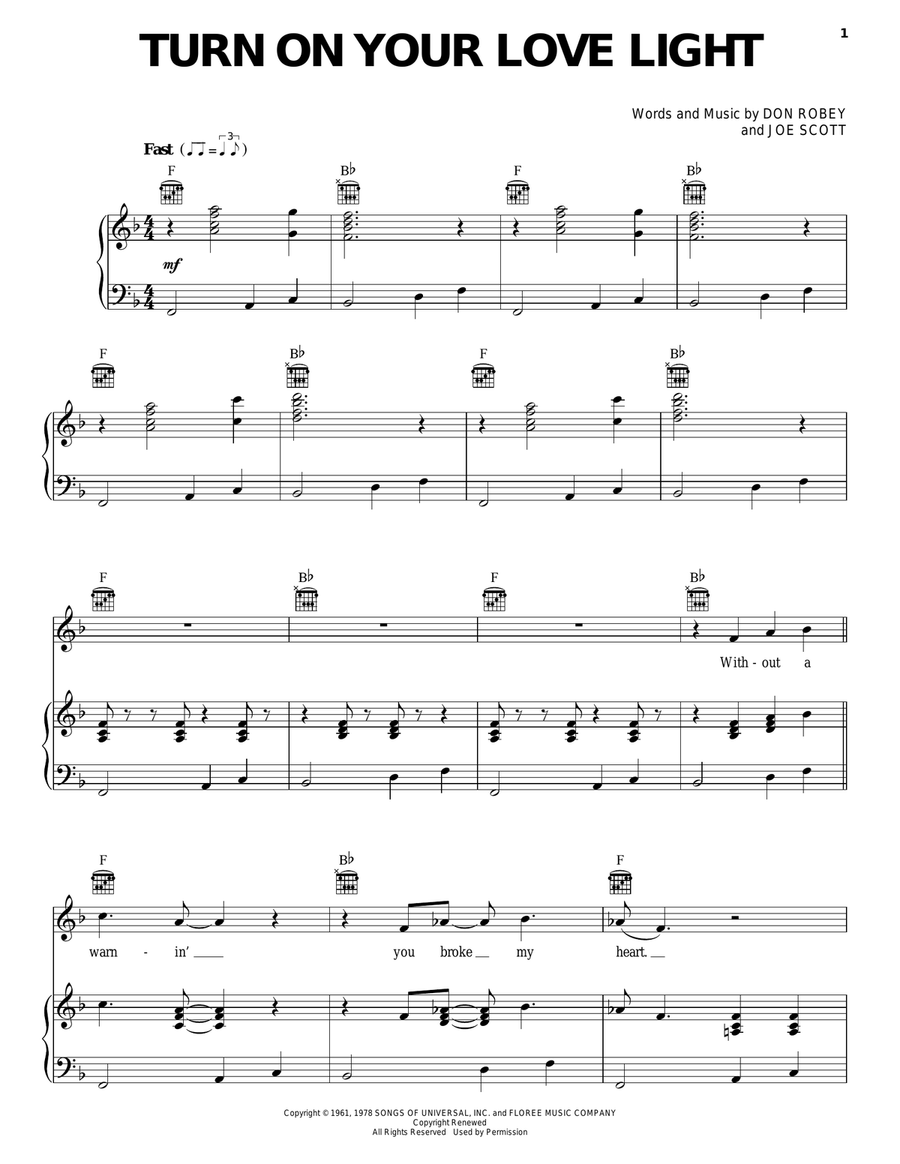 Turn On Your Love Light Acoustic Guitar scores gallery preview page 1