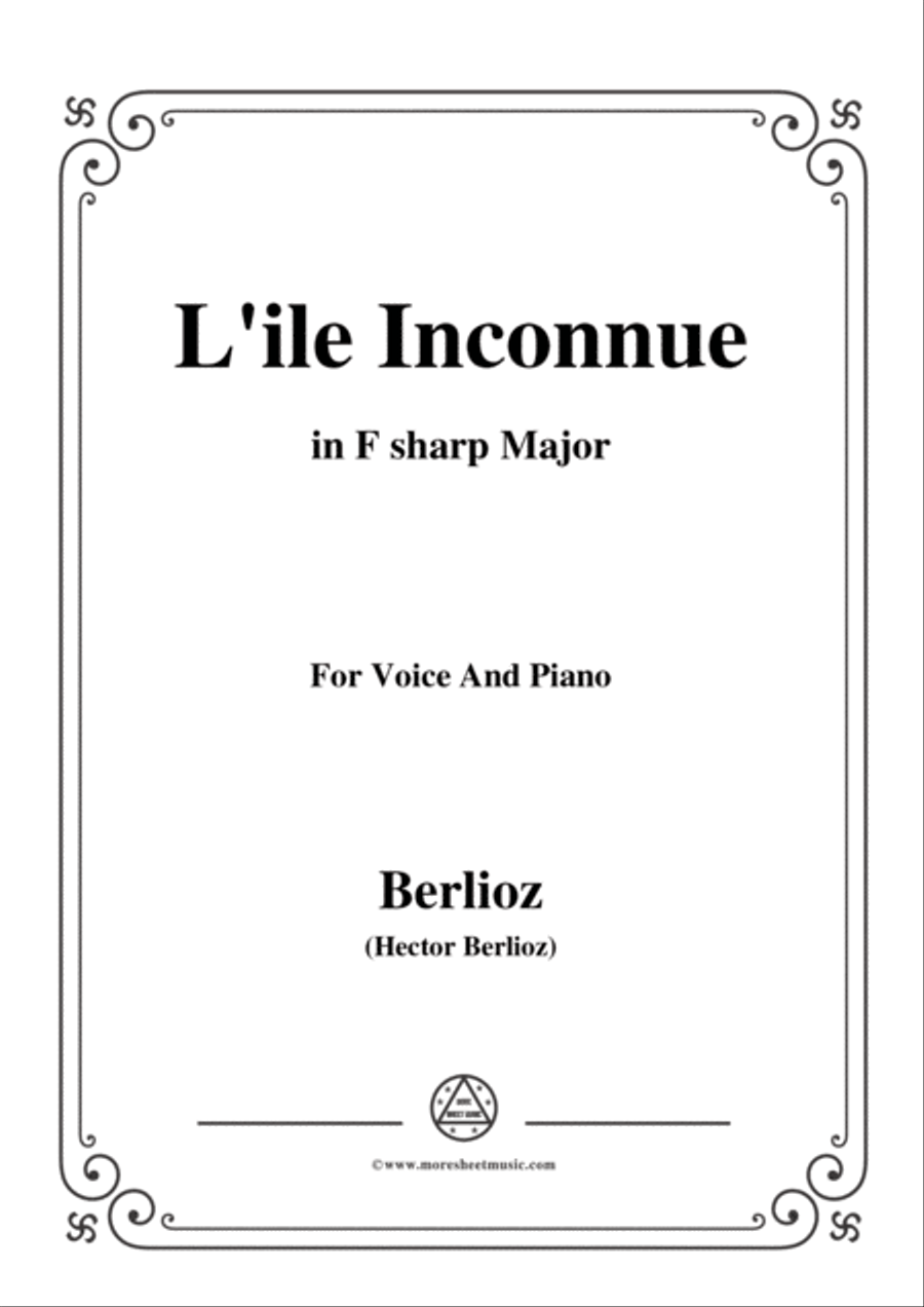 Berlioz-L'ile Inconnue in F sharp Major,for voice and piano Voice Solo scores gallery preview page 1