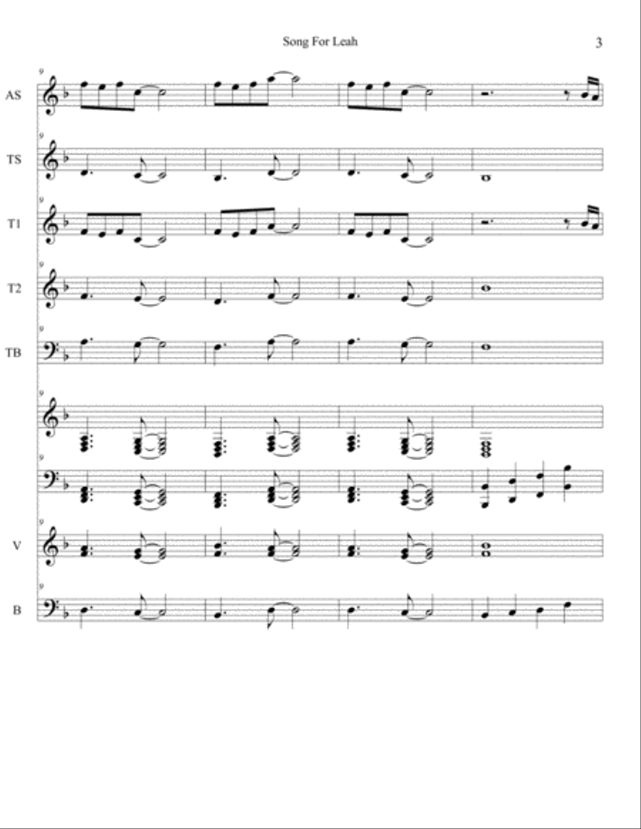 Song For Leah Song For Leah Jazz Ensemble scores gallery preview page 3