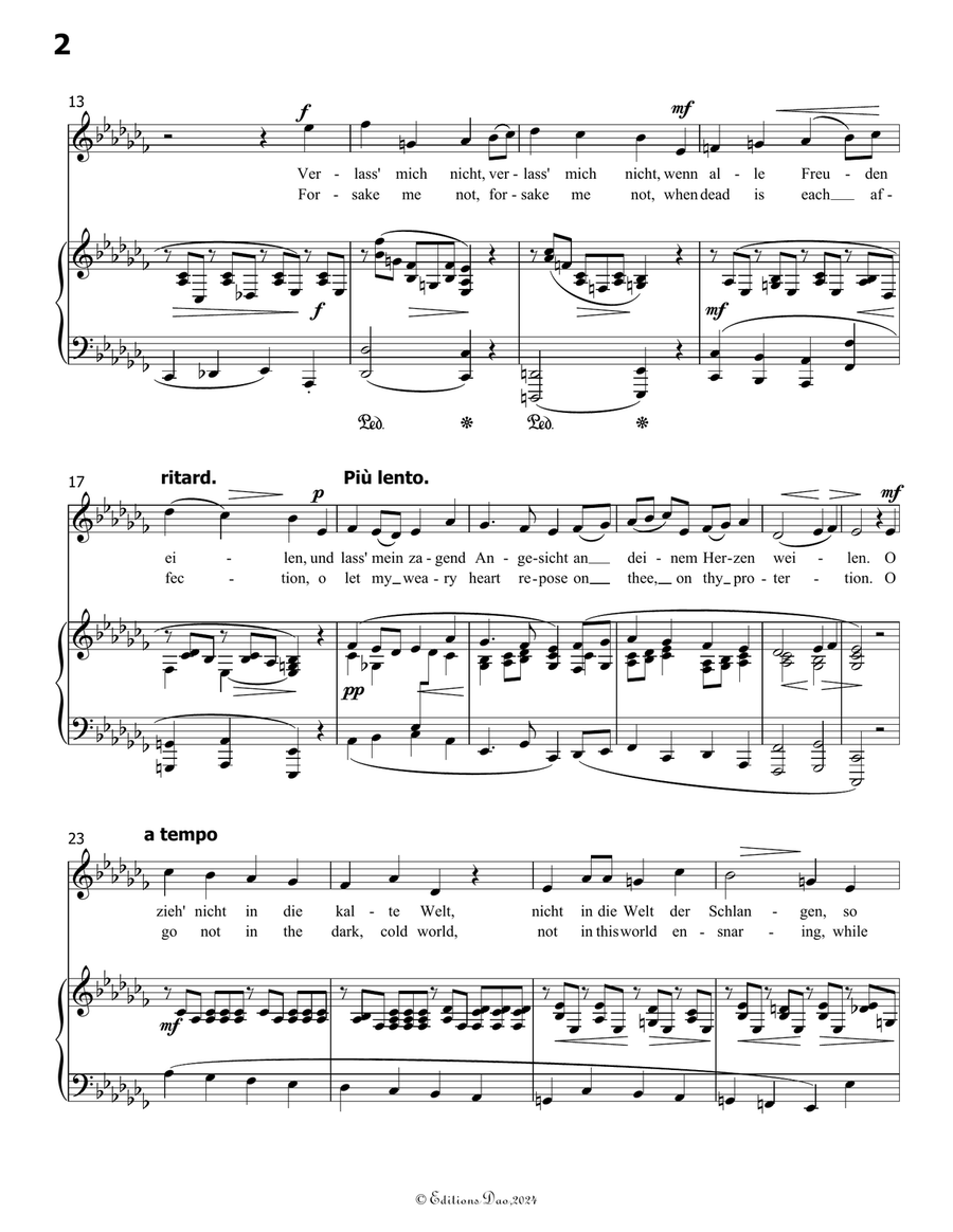 Verlass mich nicht, by Robert Franz, in a flat minor Voice scores gallery preview page 4