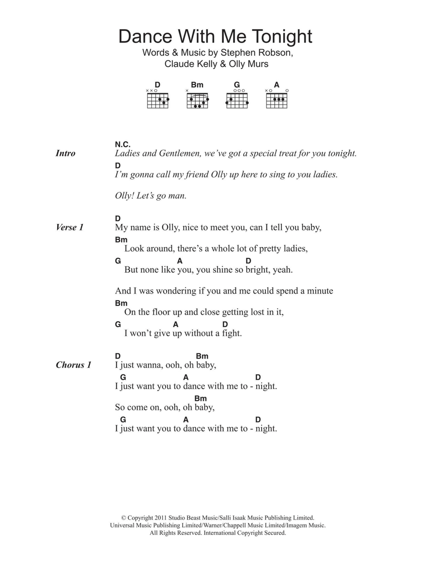 Dance With Me Tonight Dance With Me Tonight Acoustic Guitar scores gallery preview page 1