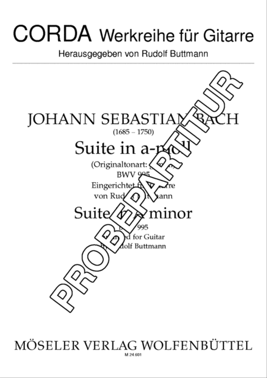 Suite a-Moll (orig. g-Moll) BWV 995 Classical Guitar scores gallery preview page 2