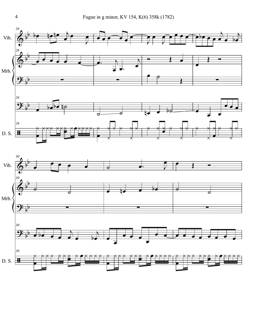 Fugue in G Minor (KV 154, K(6) 358k (1782) Jazz Ensemble scores gallery preview page 6