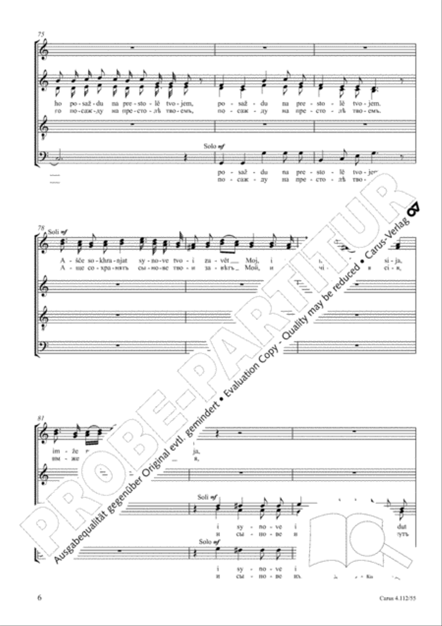 Blessed is the man that feareth the Lord (Blazen muz) 4-Part scores gallery preview page 7