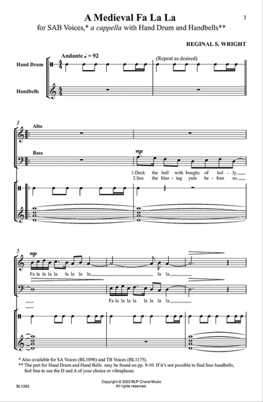 A Medieval Fa La La Choir scores gallery preview page 2