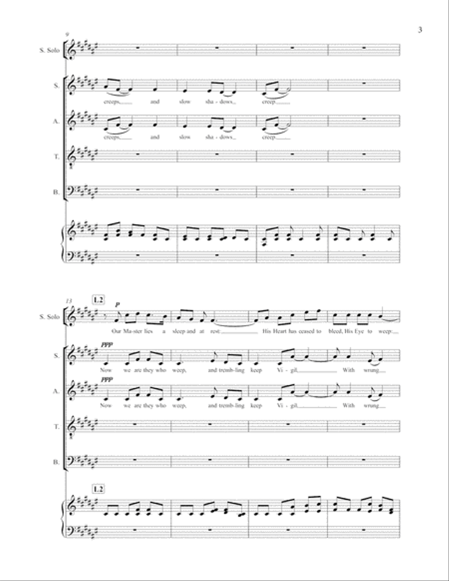The Song of Mary Magdalene: Now we are they who weep from Invictus: A Passion 4-Part scores gallery preview page 4