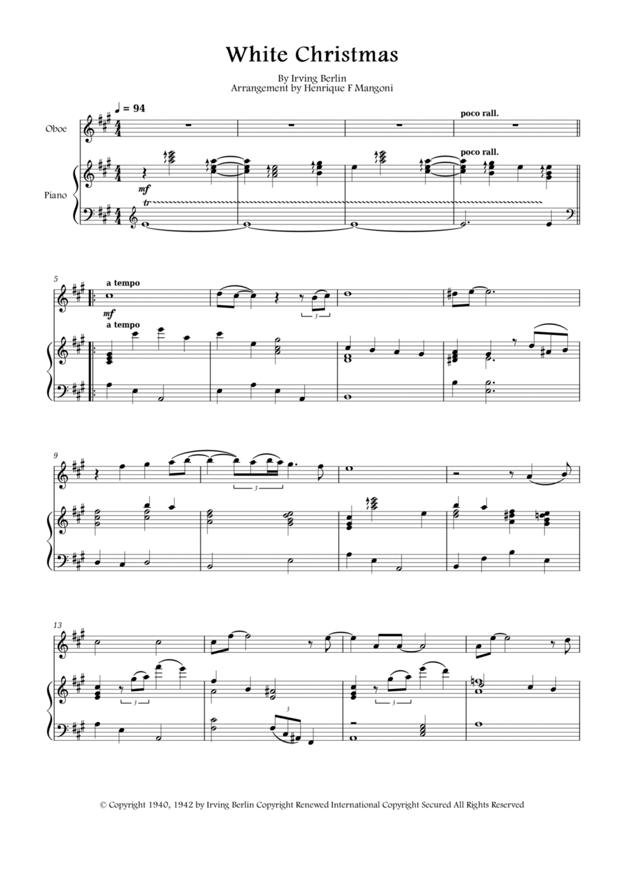 White Christmas Piano scores gallery preview page 1