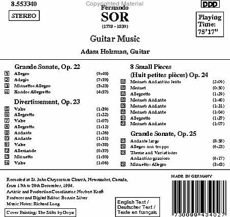 Guitar Music Opp. 22-25 image number null