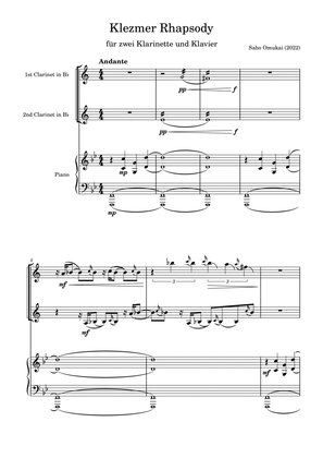 Klezmer Rhapsody for two clarinets and piano
