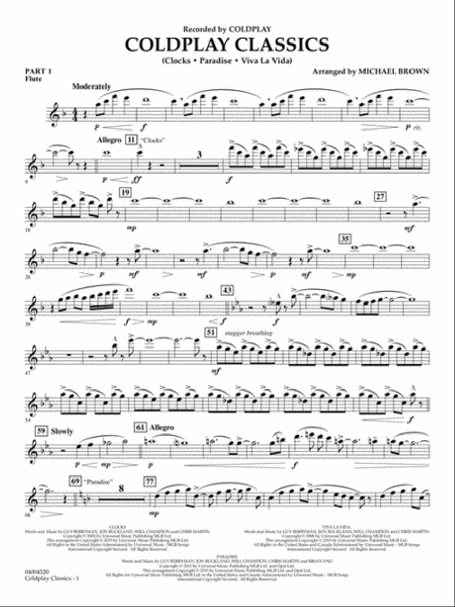 Coldplay Classics Concert Band scores gallery preview page 4