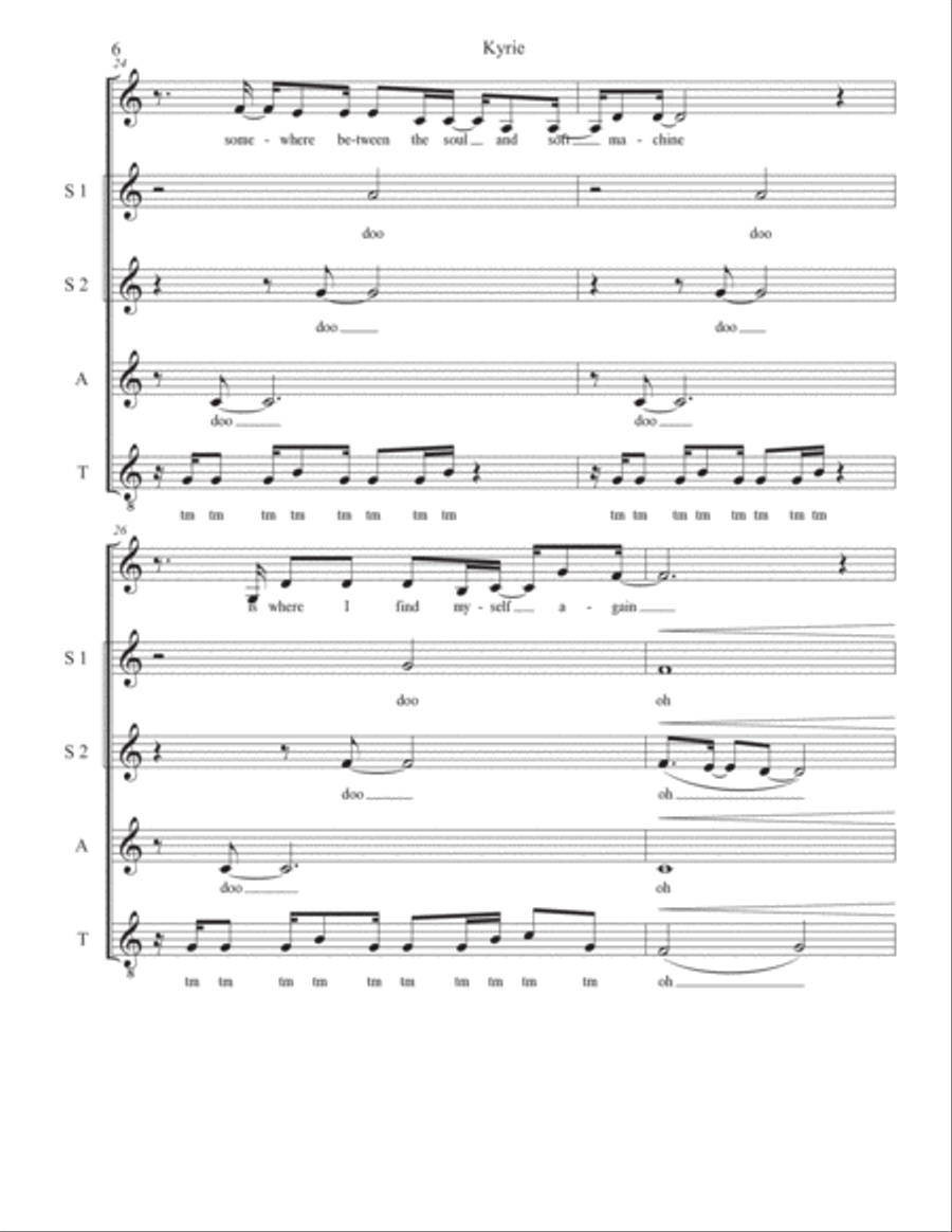 Kyrie (kyrie Eleison) 4-Part scores gallery preview page 6