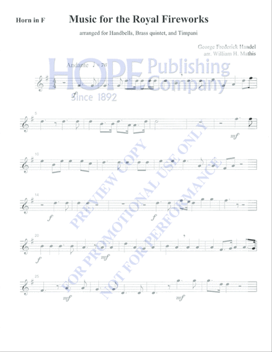 Music for the Royal Fireworks 5-Octaves scores gallery preview page 4