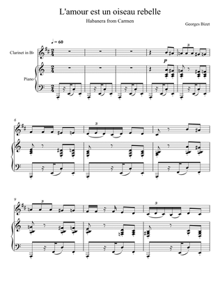 Georges Bizet- Habanera "L’amour est un oiseau rebelle" (Clarinet Solo)
