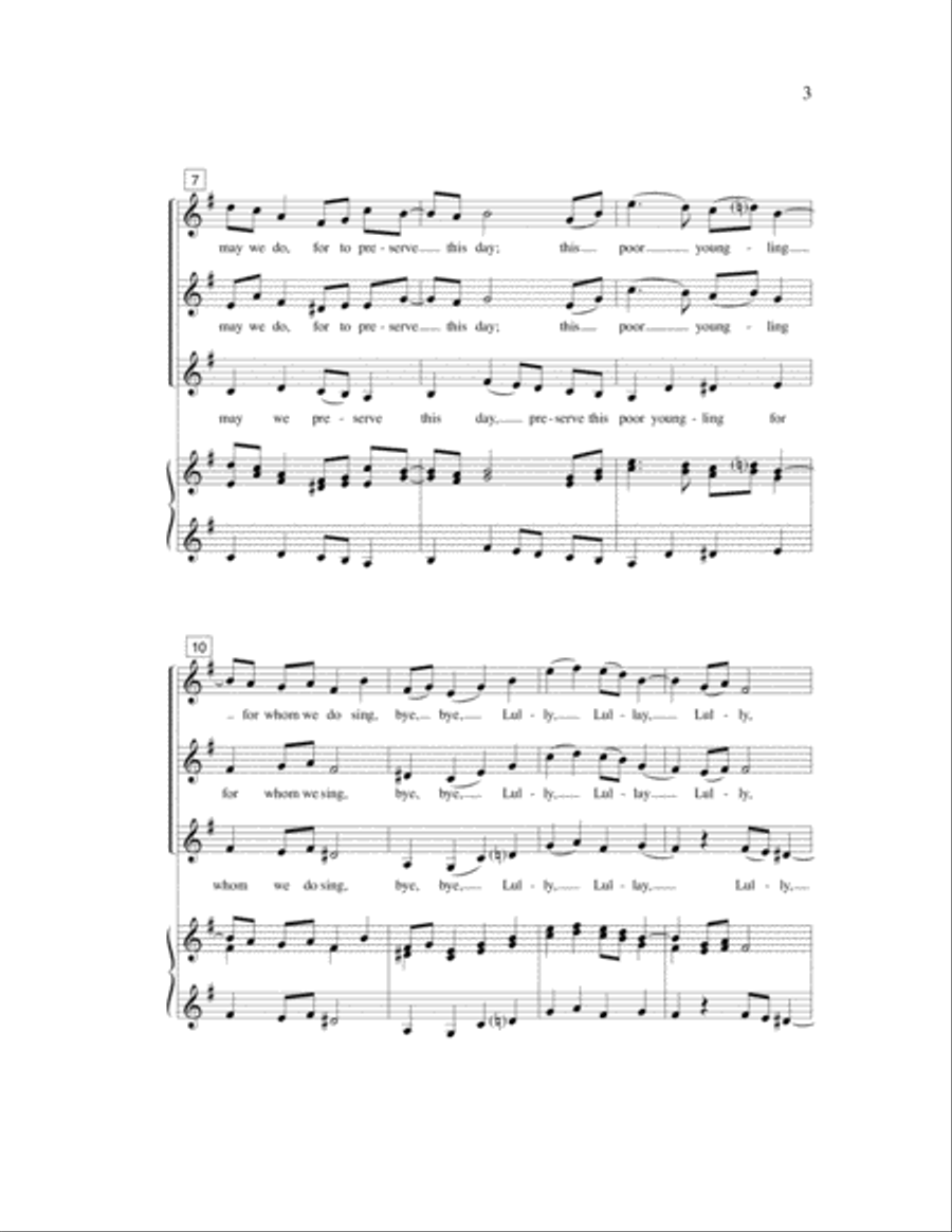 Lully, Lullay Lully, Lullay SSA scores gallery preview page 3