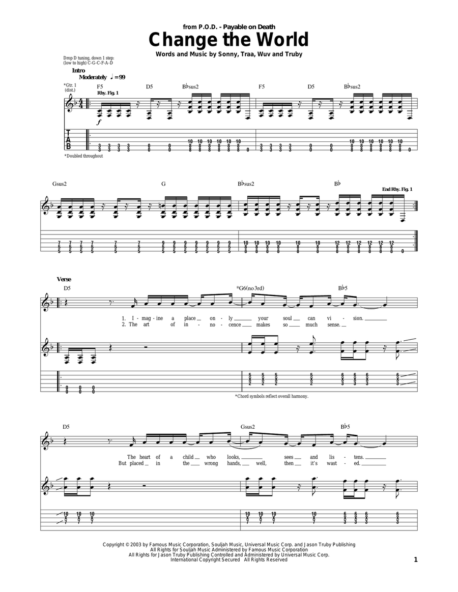 Change The World Electric Guitar scores gallery preview page 1