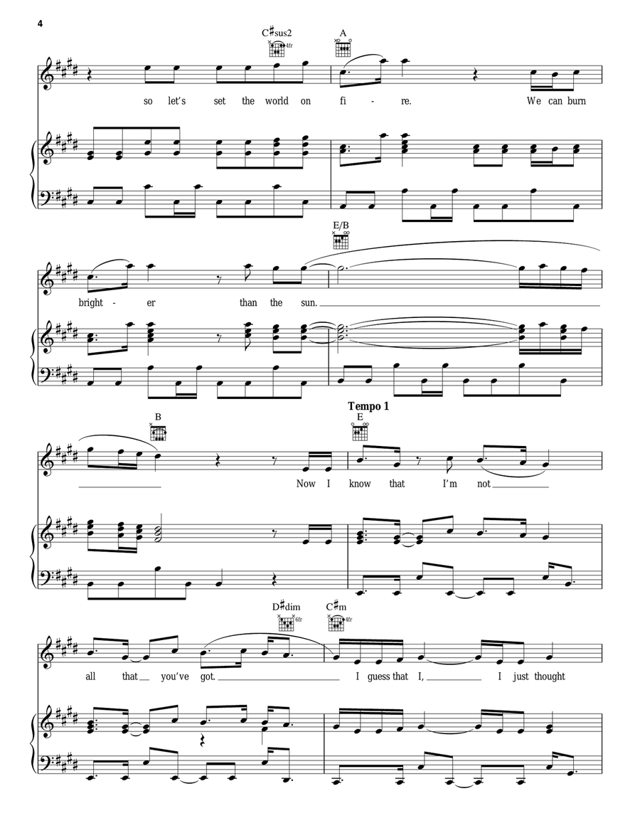 We Are Young Piano, Vocal, Guitar scores gallery preview page 4
