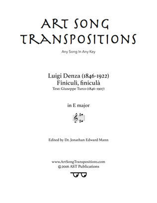 DENZA: Funiculì, funiculà (transposed to E major)