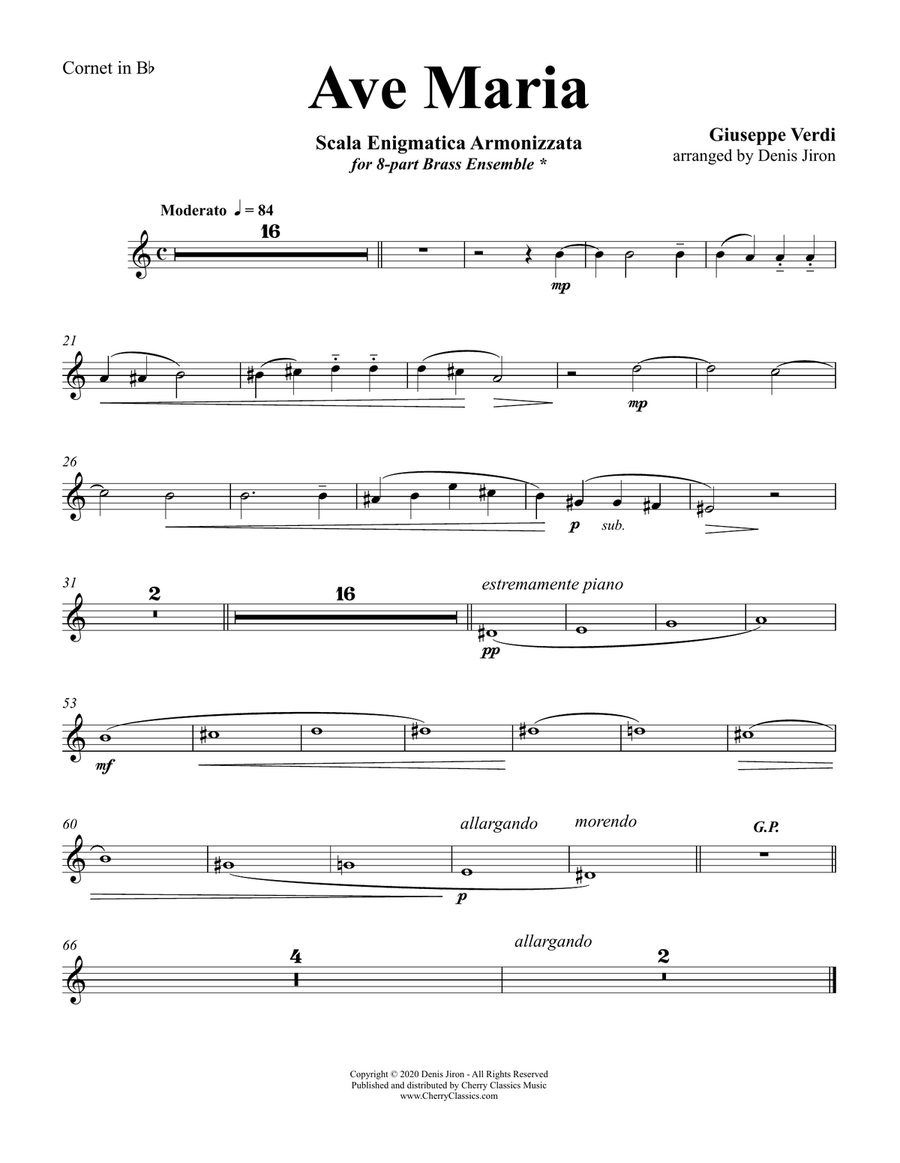Ave Maria from Quattro Pezzi Sacri for 8-part Brass Ensemble Brass Ensemble scores gallery preview page 6