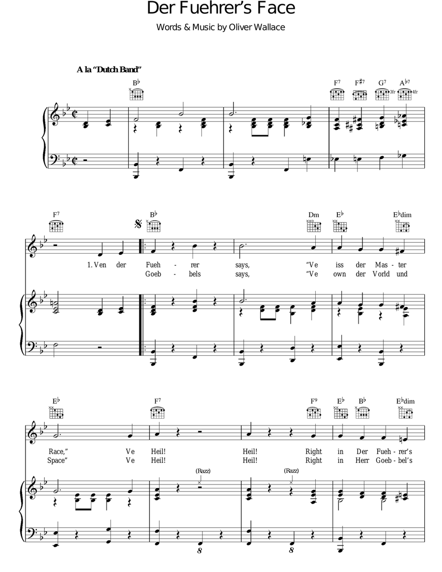 Der Fuehrer's Face Acoustic Guitar scores gallery preview page 1