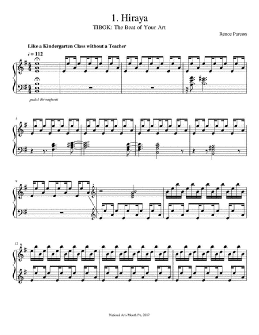 Hiraya (Imagination) Piano Solo scores gallery preview page 1