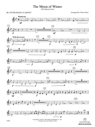 The Moon of Winter (The Huron Carol): (wp) B-flat Contrabass Clarinet