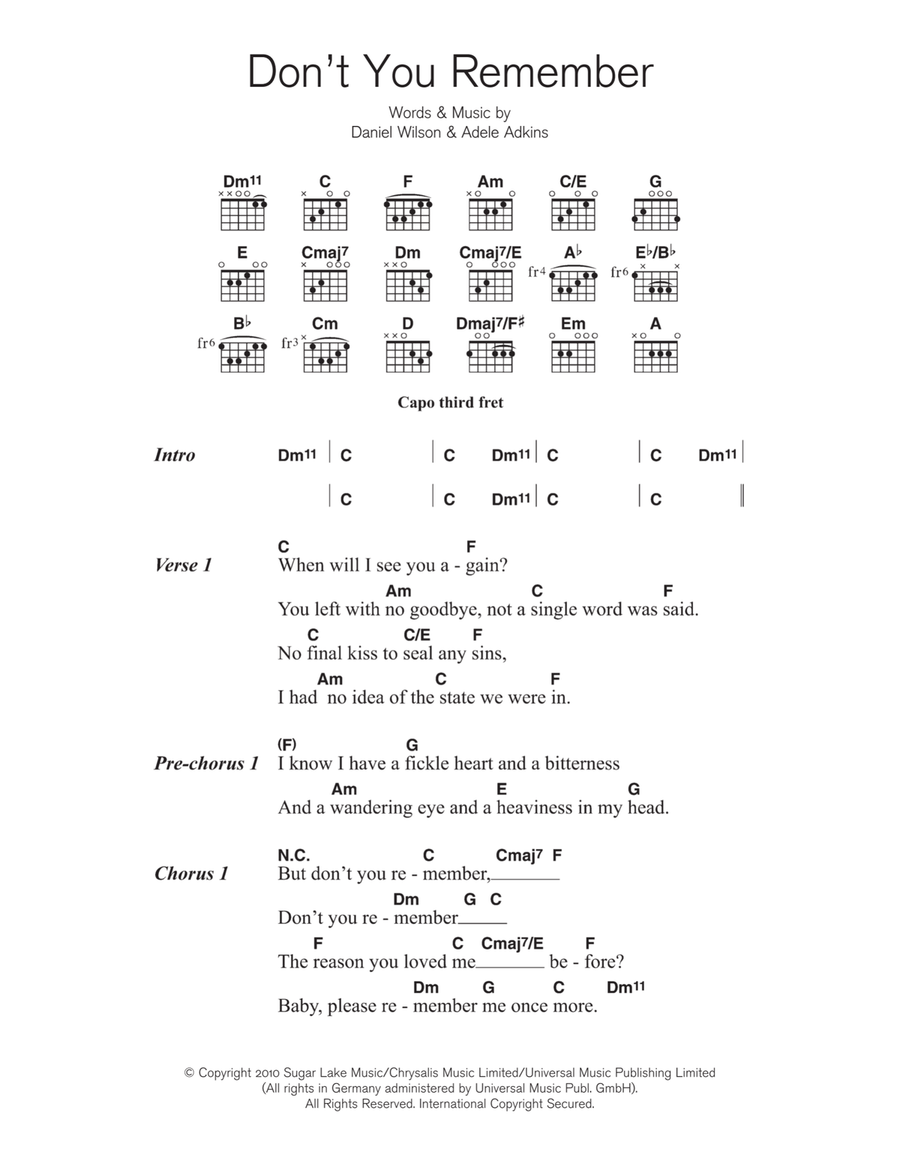 Don't You Remember Acoustic Guitar scores gallery preview page 1