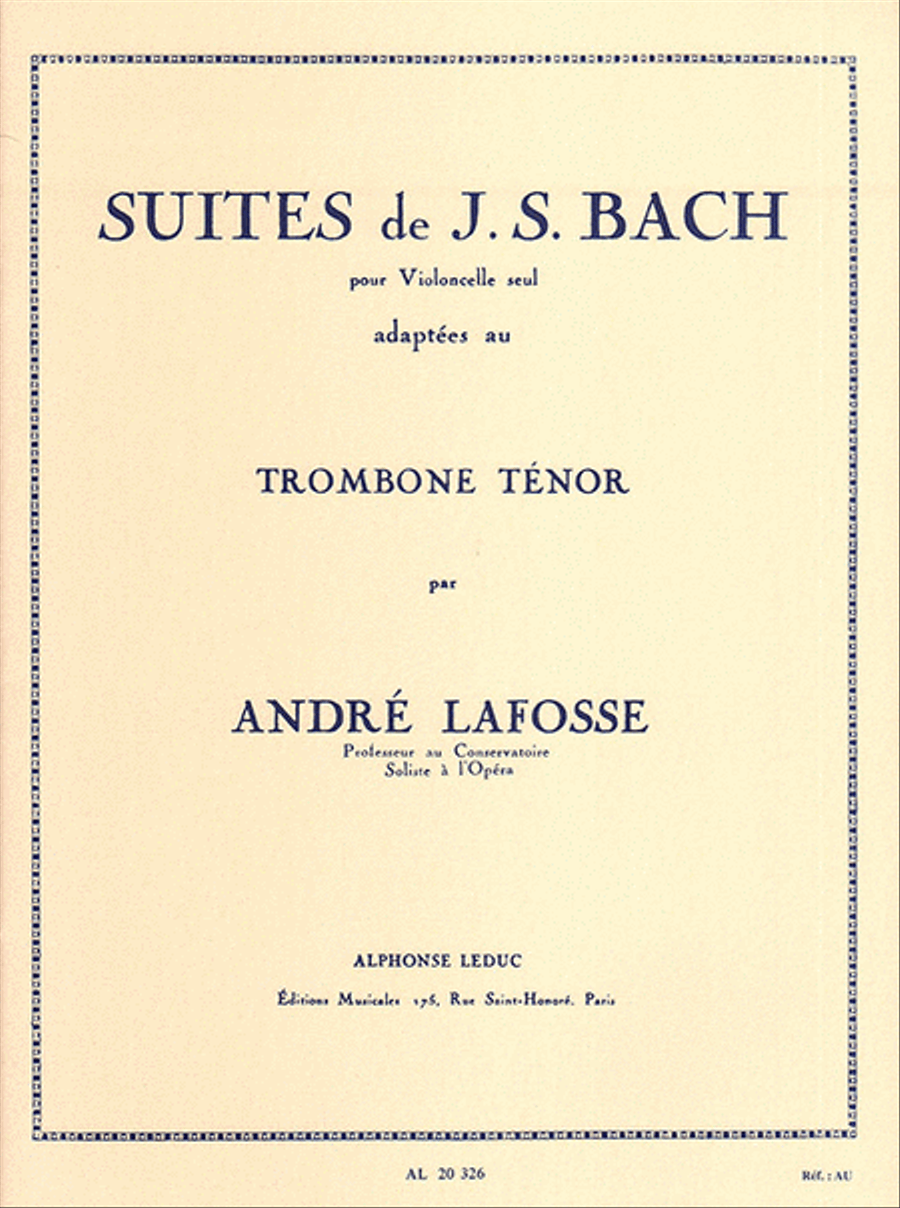 Suites de J.S. Bach pour Violoncelle Adaptees au Trombone Tenor Cello scores gallery preview page 1