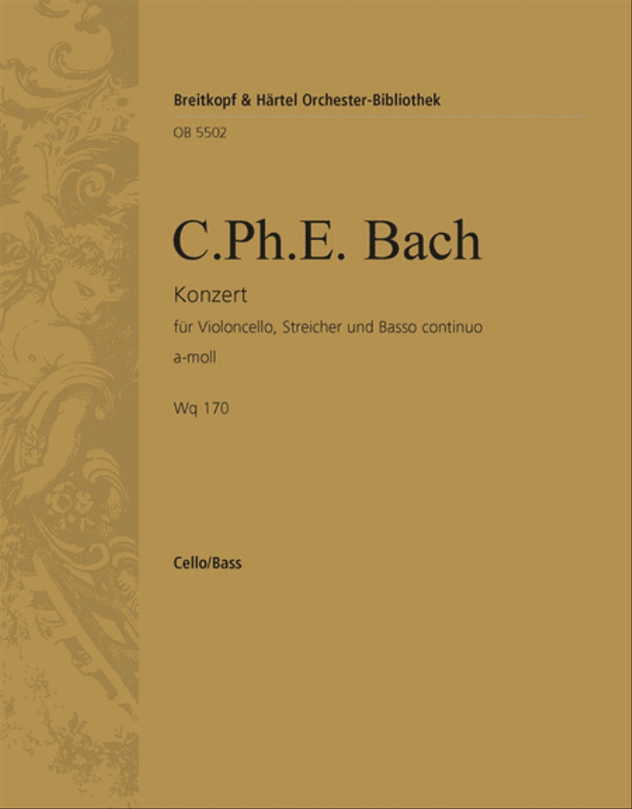 Violoncello Concerto in A minor Wq 170 Orchestra scores gallery preview page 1