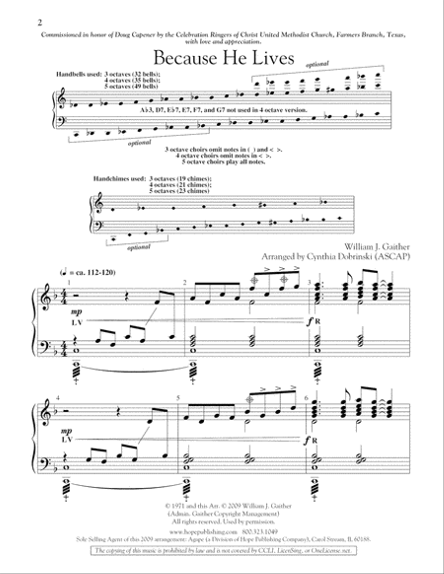 Because He Lives Because He Lives 5-Octaves scores gallery preview page 2