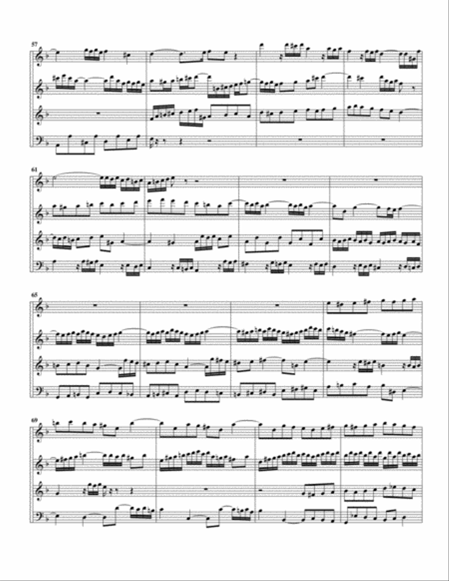 Fugue for organ, BWV 544/II (Arrangement for 4 recorders) Recorder scores gallery preview page 5
