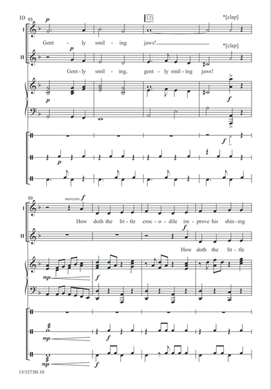 How Doth the Little Crocodile 2-Part scores gallery preview page 10